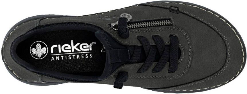 Rieker Sneakers Veterschoen lage schoen slipper met contrastnaad