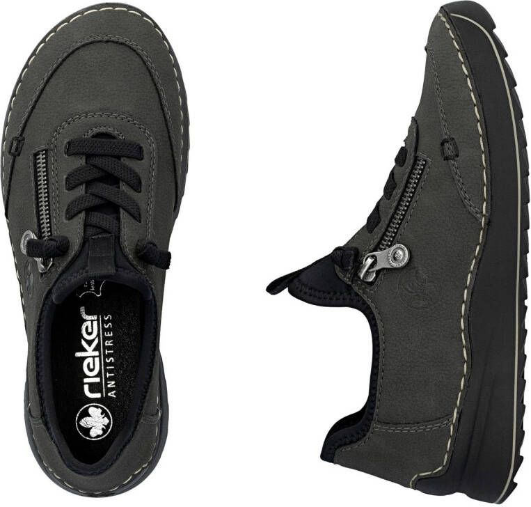Rieker Sneakers Veterschoen lage schoen slipper met contrastnaad