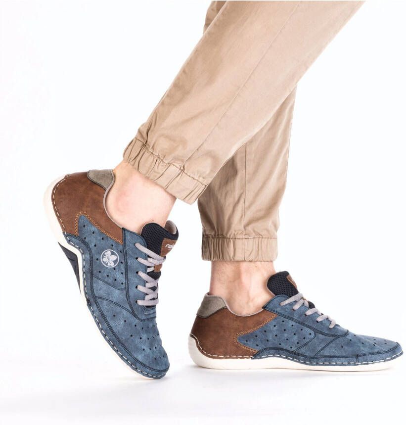 Rieker Sneakers veterschoen lage schoen vrijetijdsschoen met memosoft binnenzool