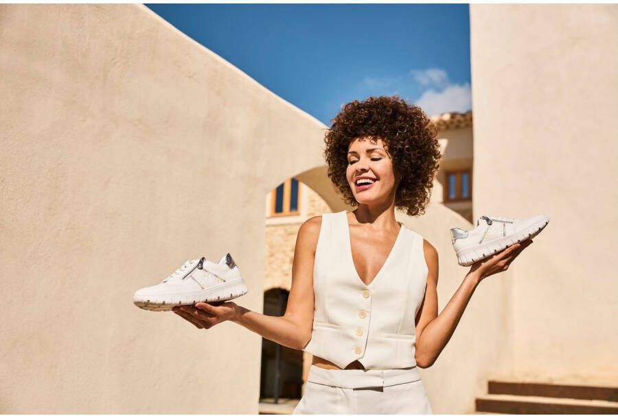 Rieker Sneakers veterschoenen lage schoen vrijetijdssneaker zijrits