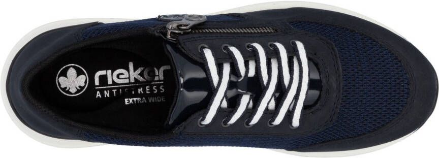 Rieker Sneakers vrijetijdsschoen lage schoen veterschoen in materiaal-mix