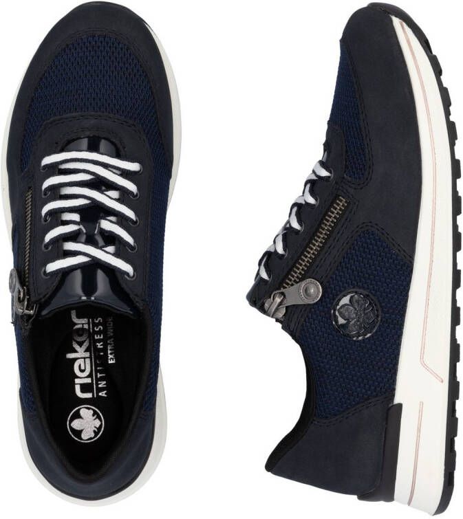 Rieker Sneakers vrijetijdsschoen lage schoen veterschoen in materiaal-mix