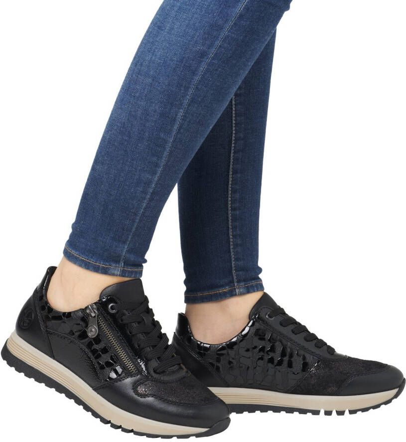Rieker Sneakers vrijetijdsschoen lage schoen veterschoen met buitenrits