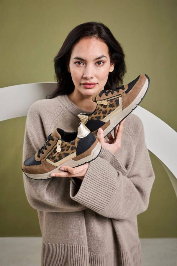 Rieker Sneakers vrijetijdsschoen veterschoen halfschoen met modieuze accenten