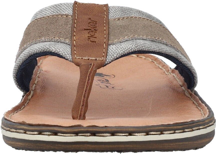 Rieker Teenslippers zomerschoen slippers poolslides badschoen met leren binnenzool