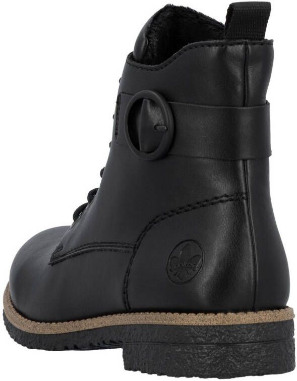 Rieker Veterlaarsjes Veterboots enkellaarsjes blokhak met decoratieve siergesp - Foto 5