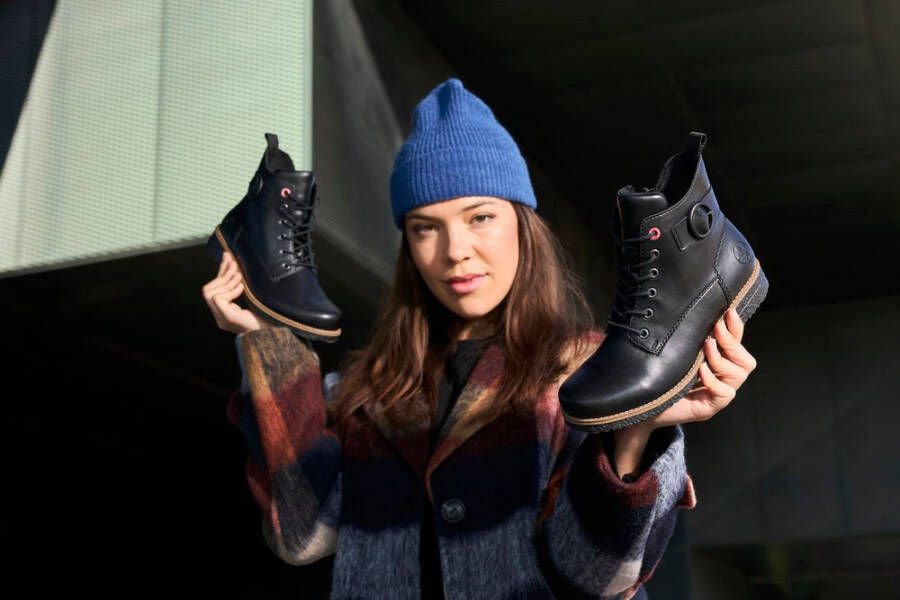 Rieker Veterlaarsjes Veterboots enkellaarsjes blokhak met decoratieve siergesp - Foto 4