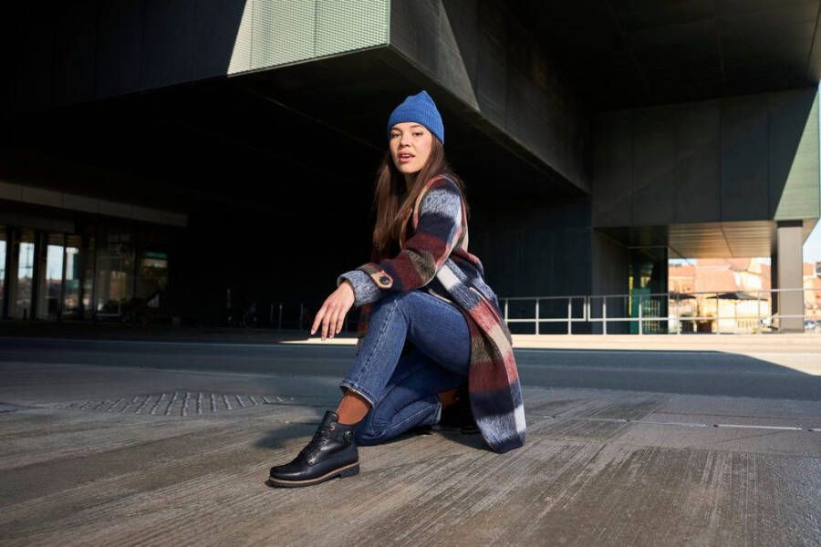 Rieker Veterlaarsjes Veterboots enkellaarsjes blokhak met decoratieve siergesp - Foto 3