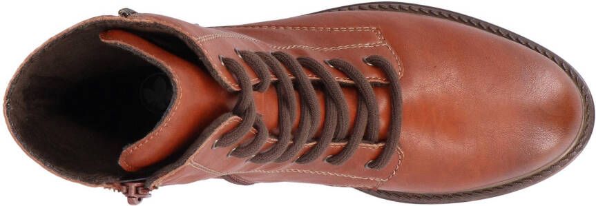 Rieker Veterlaarsjes veterschoenen blokhak met schachtprint en binnenrits