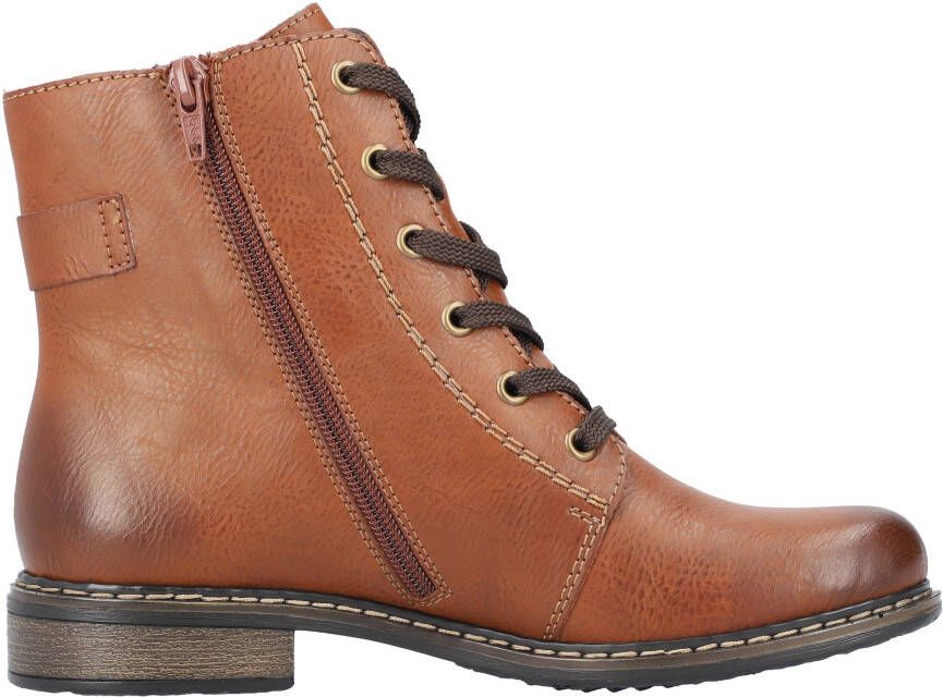 Rieker Veterlaarsjes veterschoenen klassieke laarzen blokhak in used-look
