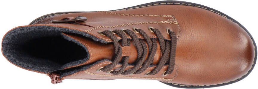 Rieker Veterlaarsjes veterschoenen klassieke laarzen blokhak in used-look