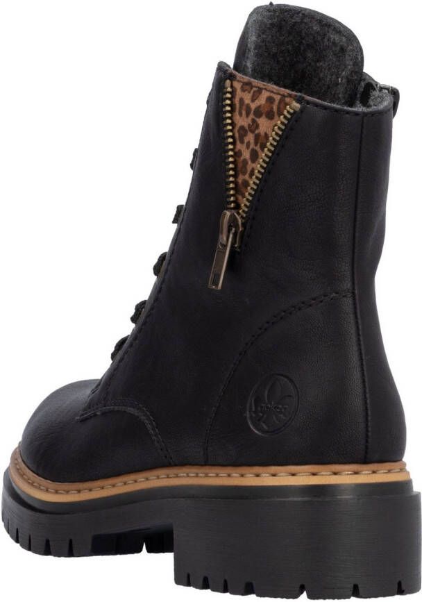 Rieker Veterlaarsjes lace-up boots block heel with practical inner zipper