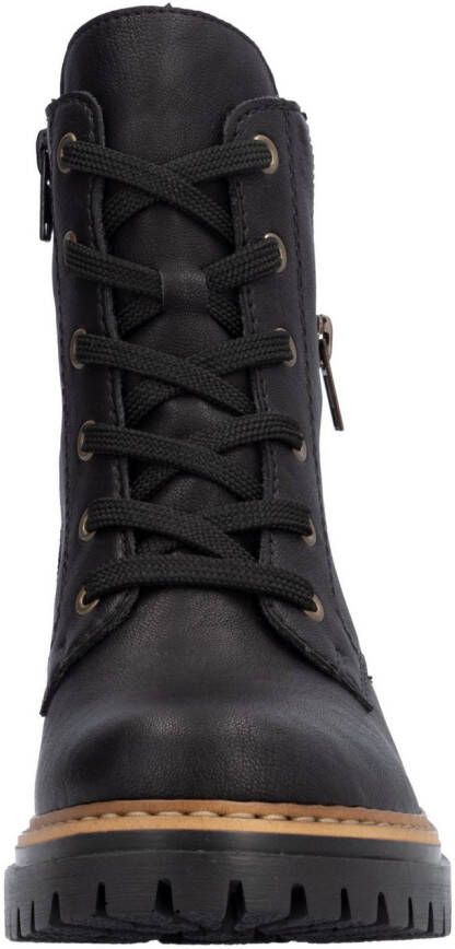 Rieker Veterlaarsjes lace-up boots block heel with practical inner zipper