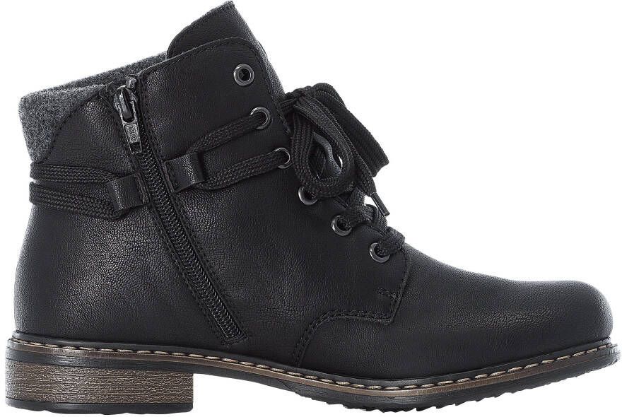 Rieker Veterlaarsjes veterschoenen blokhak met gevoerde schachtafsluiting