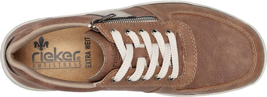Rieker Veterschoenen met buitenrits vrijetijdsschoen lage schoen veterschoen