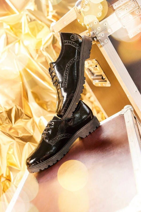 Rieker Veterschoenen vrijetijdsschoen lage schoen business veterschoen in glanzende look
