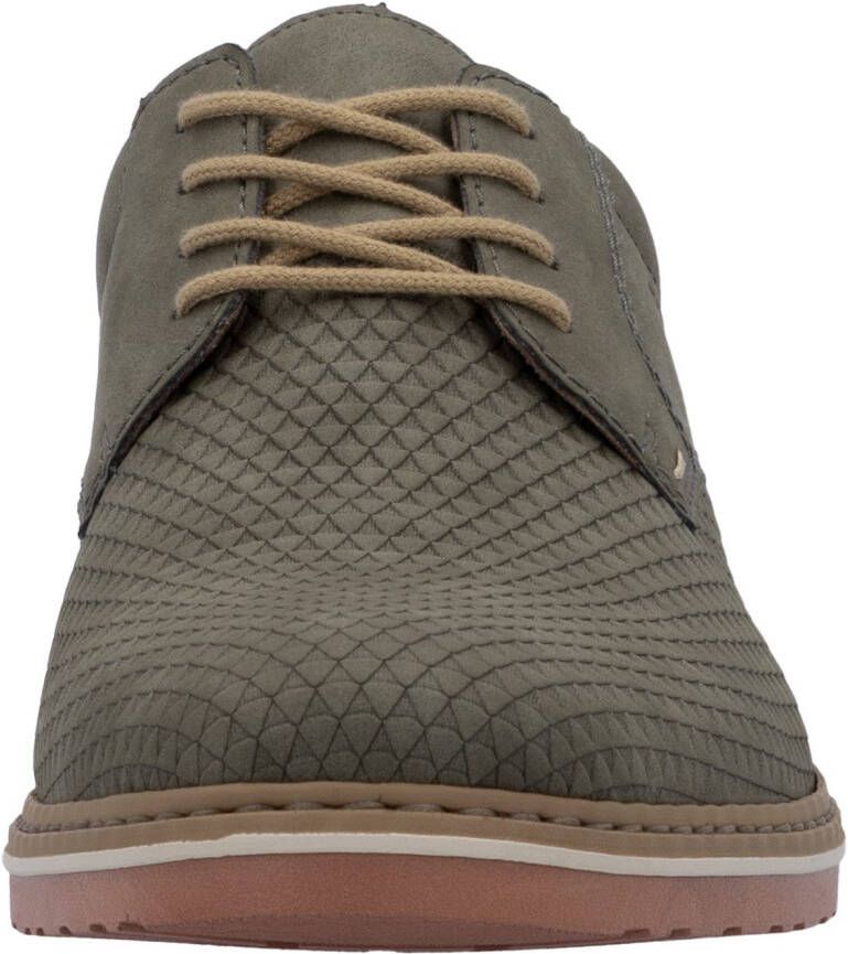 Rieker Veterschoenen business-veterschoenen lage schoen met modieuze embossing