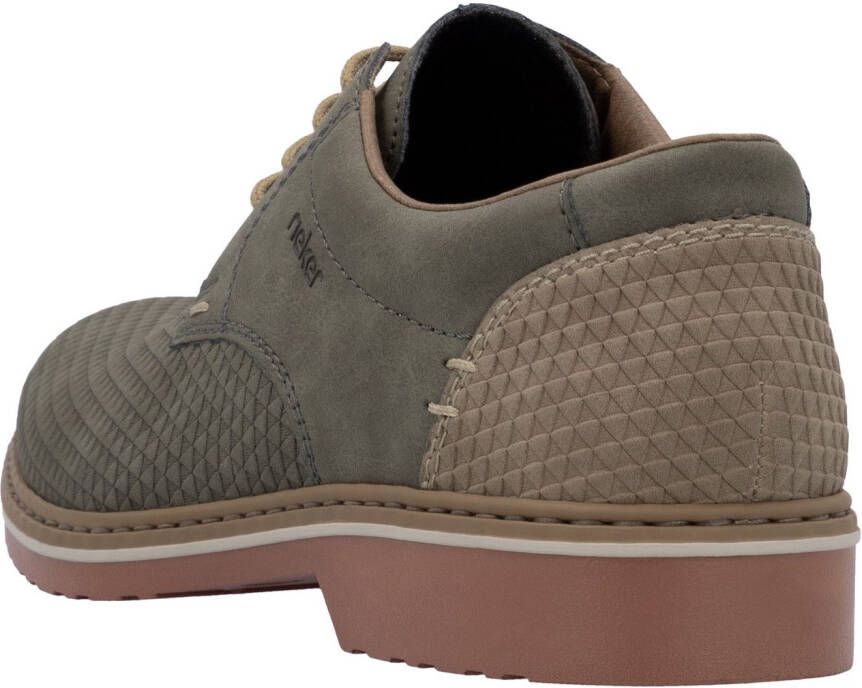 Rieker Veterschoenen business-veterschoenen lage schoen met modieuze embossing