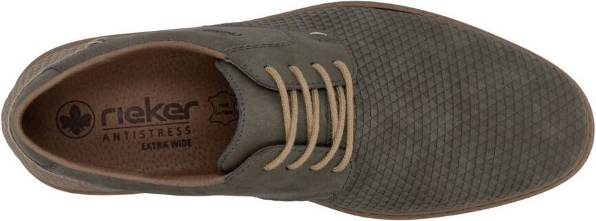 Rieker Veterschoenen business-veterschoenen lage schoen met modieuze embossing