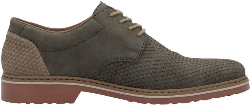 Rieker Veterschoenen business-veterschoenen lage schoen met modieuze embossing