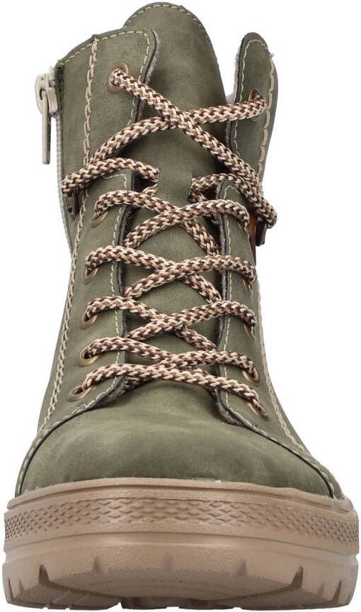 Rieker Veterschoenen enkellaars plateausool contrastnaad met binnenrits