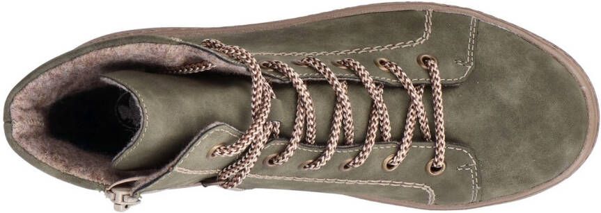 Rieker Veterschoenen enkellaars plateausool contrastnaad met binnenrits