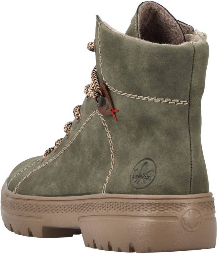 Rieker Veterschoenen enkellaars plateausool contrastnaad met binnenrits