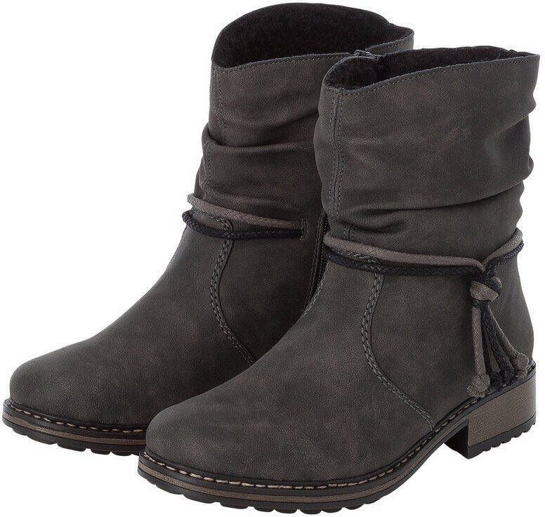Rieker Winterlaarsjes met decoratieve banden aan de slouchy schacht