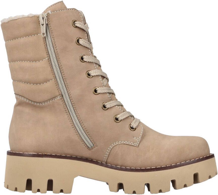 Rieker Winterlaarsjes winterlaarzen veterschoenen profielzool met binnenrits
