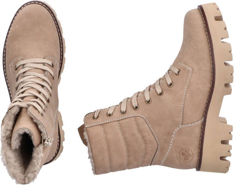 Rieker Winterlaarsjes winterlaarzen veterschoenen profielzool met binnenrits