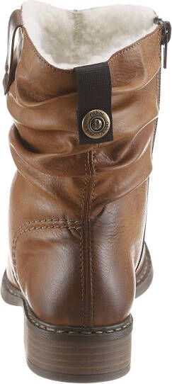 Rieker Winterlaarzen winterankle boots blokhak warme voering geraffte slouchy schacht - Foto 4