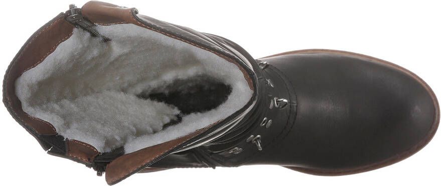 Rieker Winterlaarzen winterboots blokhak met tex-membraan variabele schacht