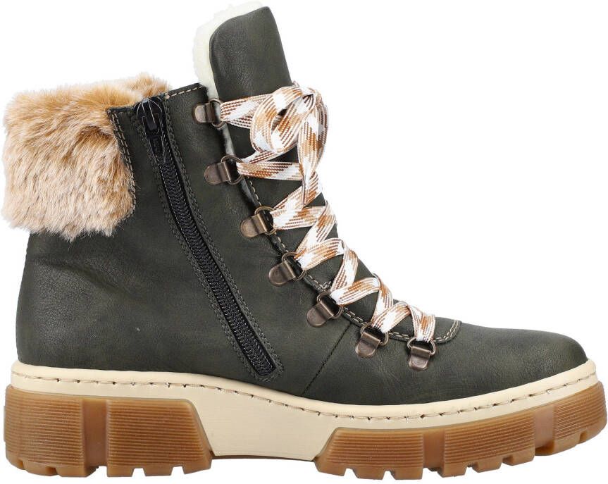 Rieker Winterlaarzen winterenkellaars veterschoenen plateau met warmvoering-uitrusting