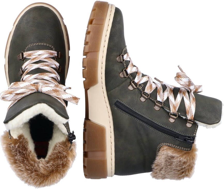 Rieker Winterlaarzen winterenkellaars veterschoenen plateau met warmvoering-uitrusting
