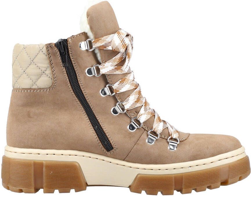 Rieker Winterlaarzen winterenkellaars veterschoenen plateau met warmvoering-uitrusting