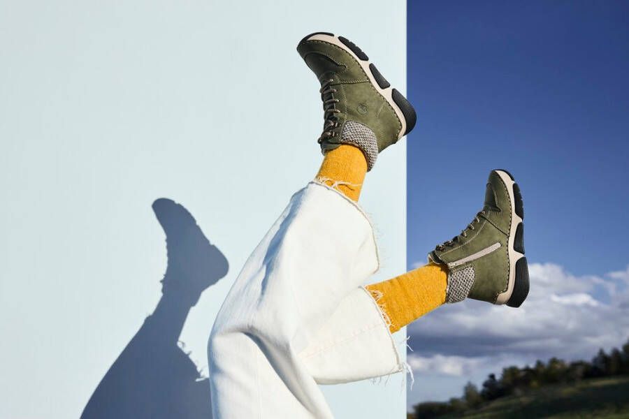 Rieker Winterlaarzen veterschoenen enkellaars met praktische binnenrits - Foto 6