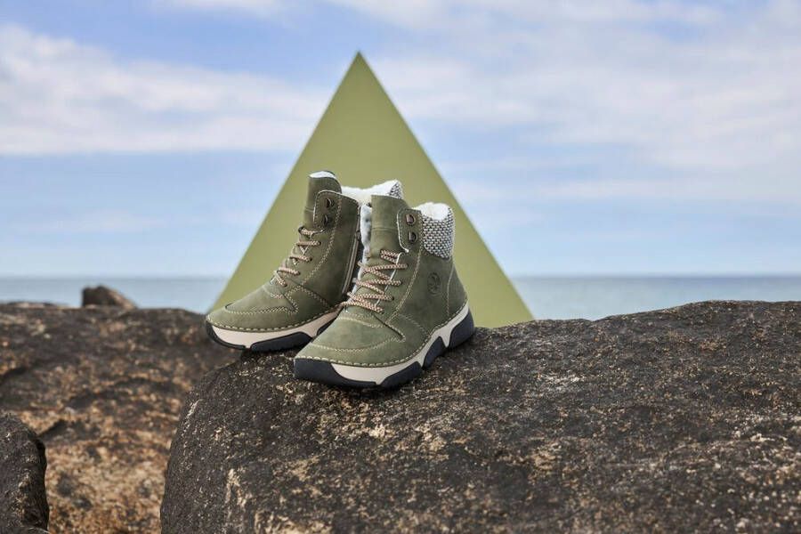 Rieker Winterlaarzen veterschoenen enkellaars met praktische binnenrits - Foto 7