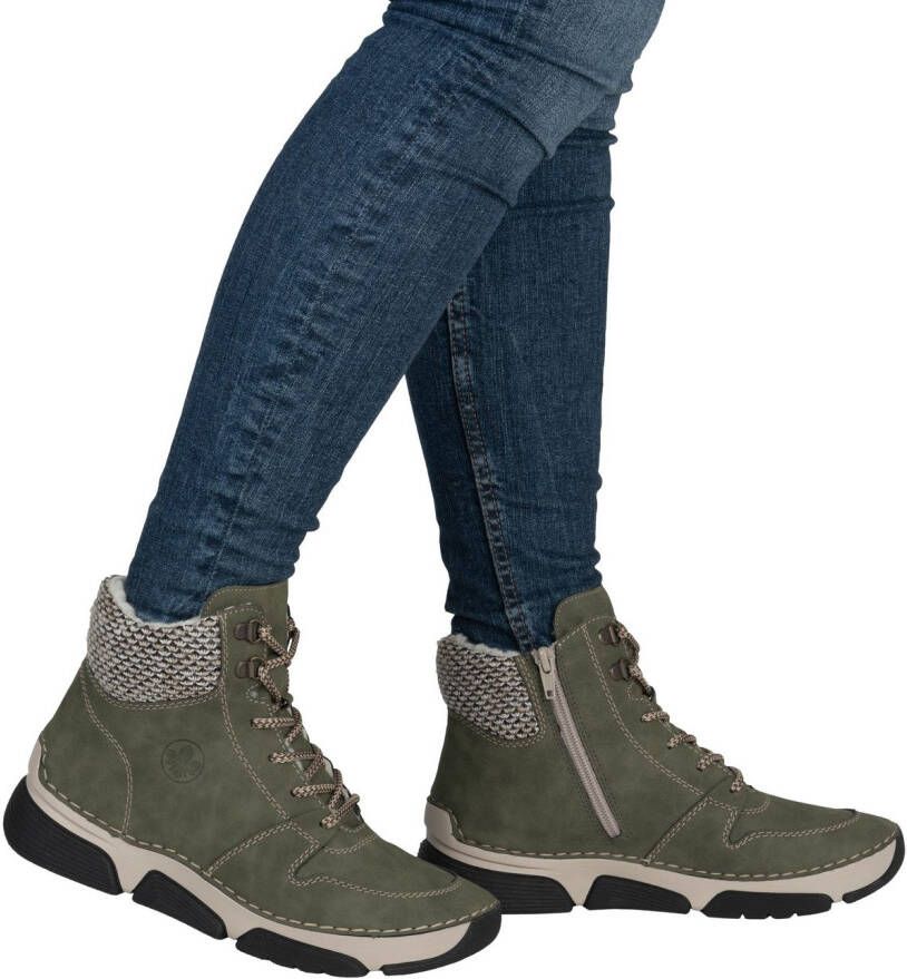 Rieker Winterlaarzen veterschoenen enkellaars met praktische binnenrits - Foto 2