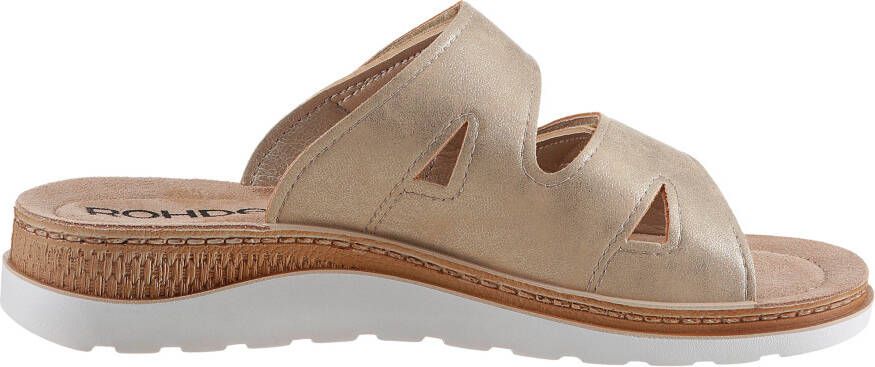 Rohde Slippers Baviera sleehak zomerschoen pantoffels met logo-embleem