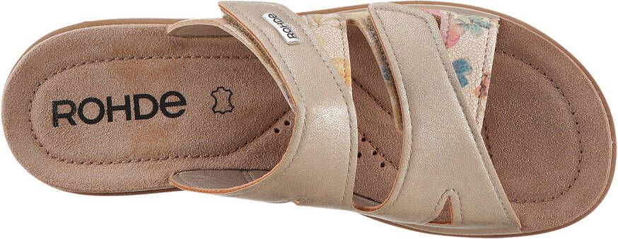 Rohde Slippers Baviera sleehak zomerschoen pantoffels met logo-embleem
