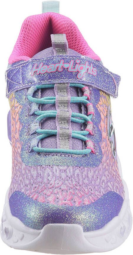 Skechers Kids Sneakers FLUTTER HEART LIGHTS LOVES WILD met felgekleurde zool