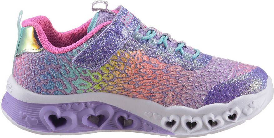 Skechers Kids Sneakers FLUTTER HEART LIGHTS LOVES WILD met felgekleurde zool