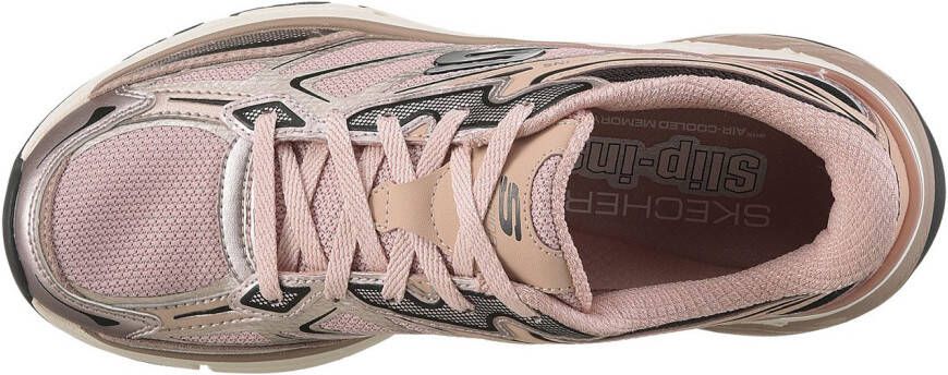 Skechers Slip-on sneakers STAMINA SPORT Retro sneaker veterschoen met metallic accenten