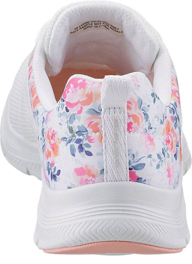 Skechers Sneakers FLEX APPEAL 4.0 LET IT BLOSSOM met bloeiprint op de hiel vrijetijdsschoen lage schoen veterschoen