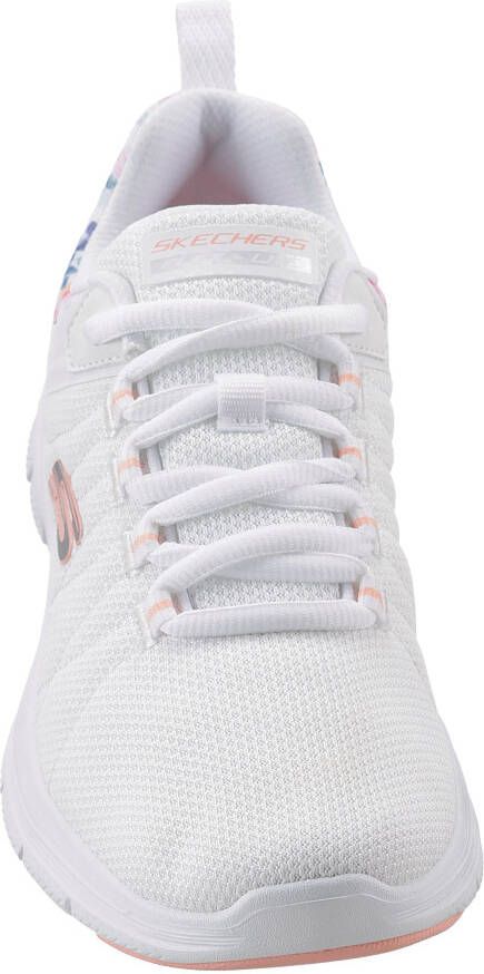 Skechers Sneakers FLEX APPEAL 4.0 LET IT BLOSSOM met bloeiprint op de hiel vrijetijdsschoen lage schoen veterschoen