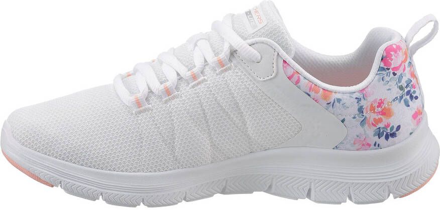Skechers Sneakers FLEX APPEAL 4.0 LET IT BLOSSOM met bloeiprint op de hiel vrijetijdsschoen lage schoen veterschoen