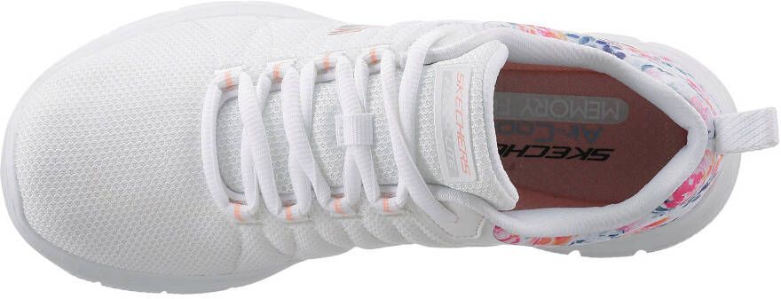 Skechers Sneakers FLEX APPEAL 4.0 LET IT BLOSSOM met bloeiprint op de hiel vrijetijdsschoen lage schoen veterschoen