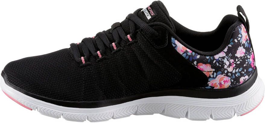 Skechers Sneakers FLEX APPEAL 4.0 LET IT BLOSSOM met bloeiprint op de hiel vrijetijdsschoen lage schoen veterschoen