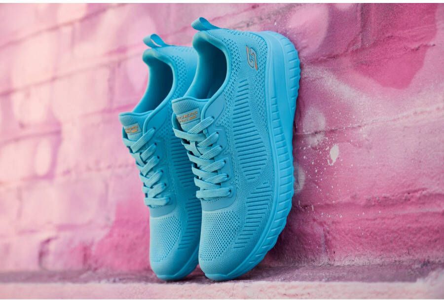 Skechers Sneakers BOBS SQUAD CHAOS-COOL RYTHMS brei sneakers veterschoen in vegan uitvoering