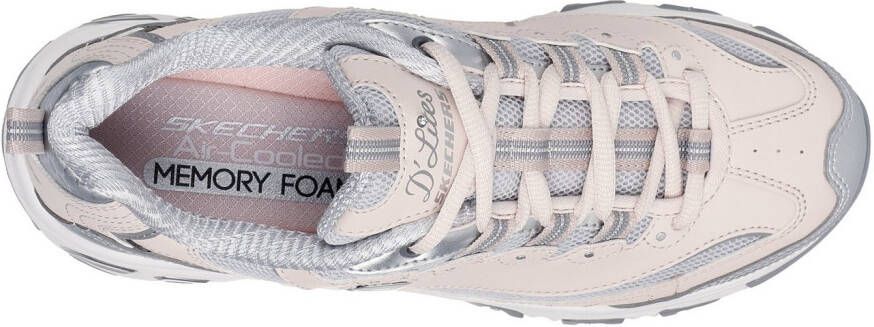 Skechers Sneakers D'LITES-CHROMATIC plateausneaker veterschoen met metallic accenten